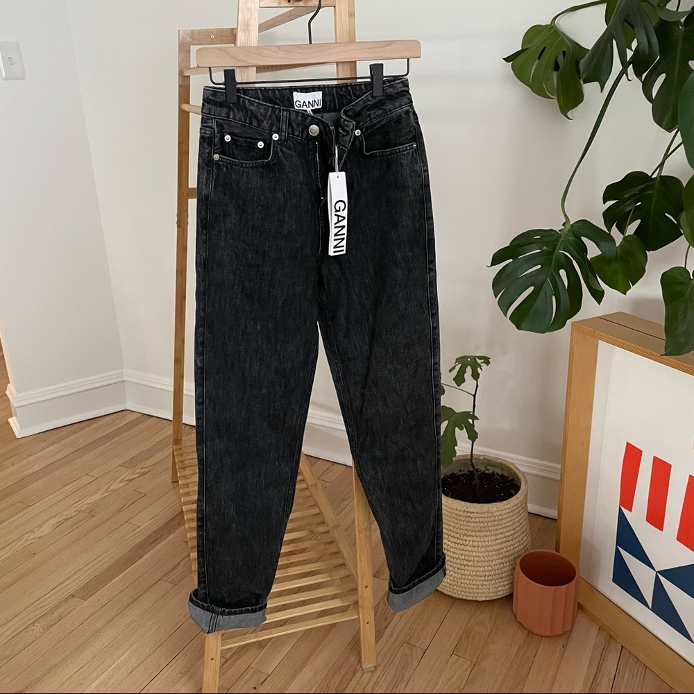 Ganni Washed Denim High-Waisted Jeans